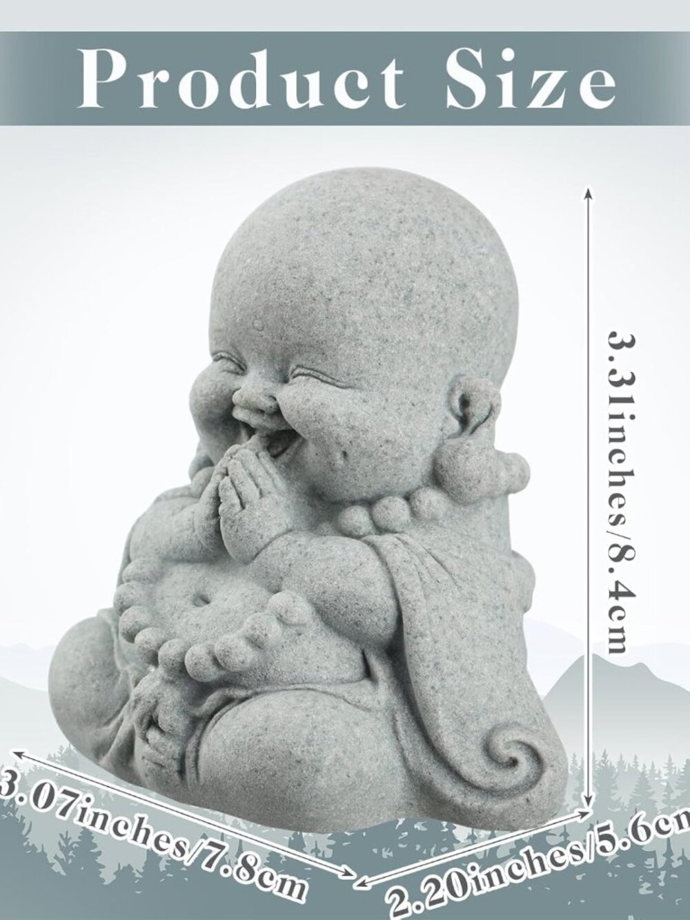 Minimalist Sandstone Prayer Buddha Statue - Picture 6 of 6